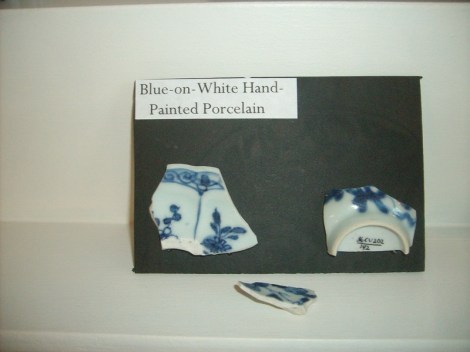 Blue on white porcelain